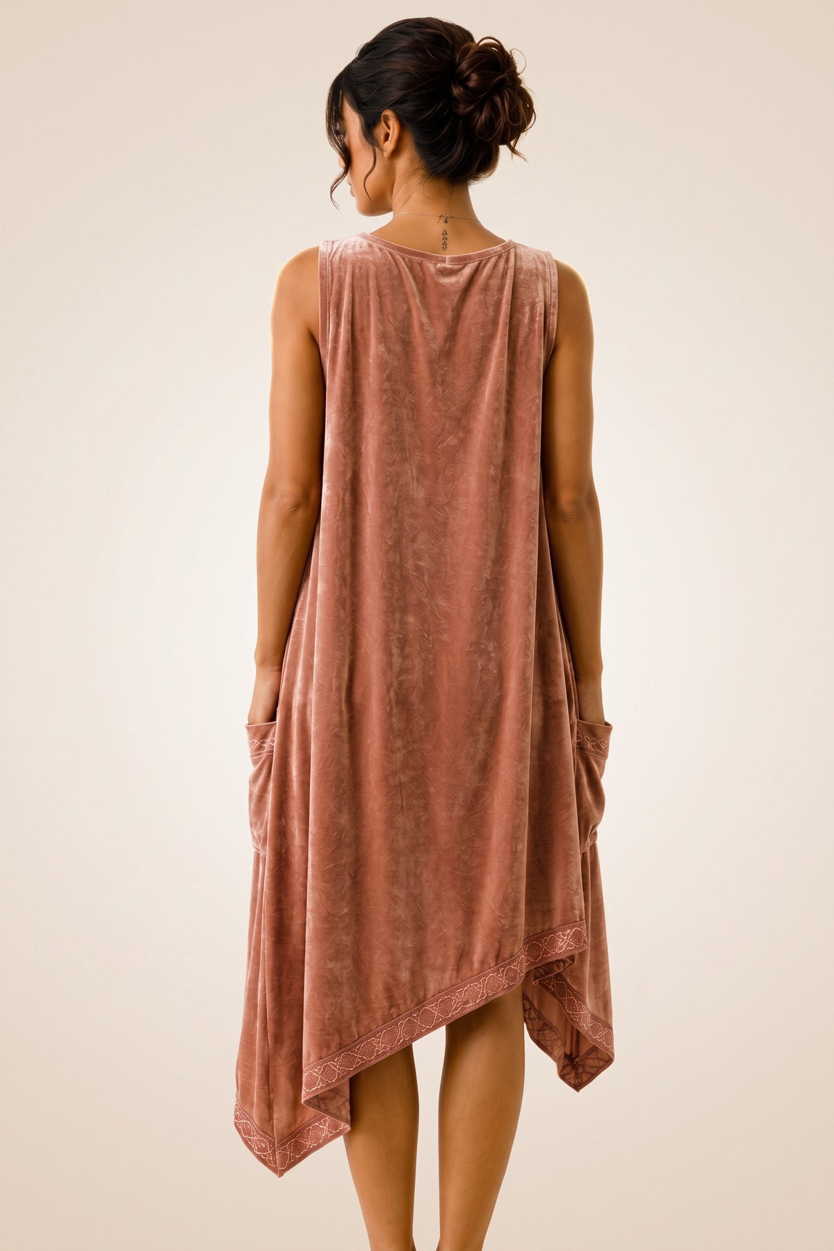 The Getting-Ready Dress in Rose Gold — back view
