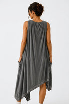 The Getting-Ready Dress in Medium Gray — back view