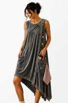 The Getting-Ready Dress in Medium Gray — front view