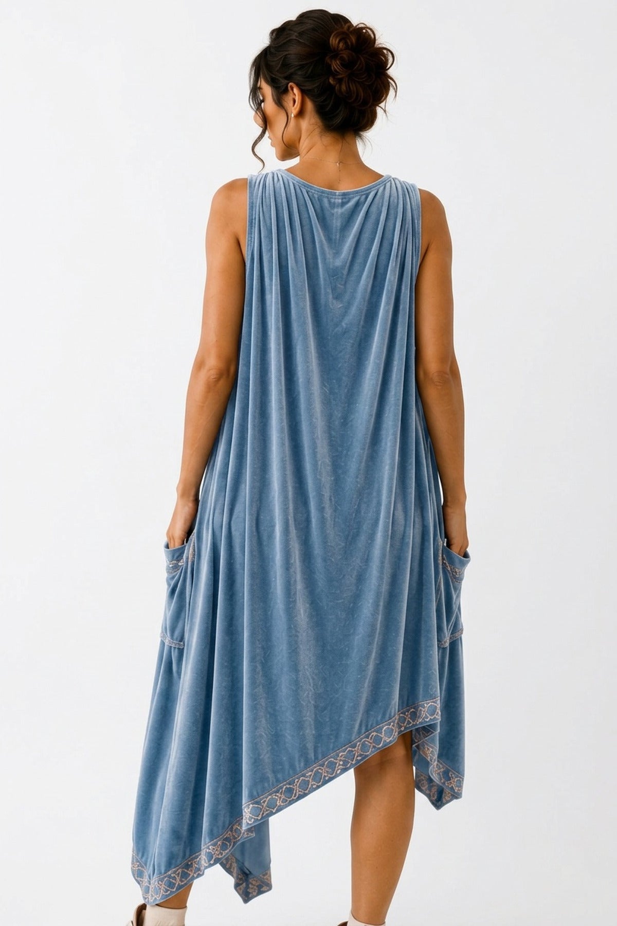 The Getting-Ready Dress in Powder Blue — back view