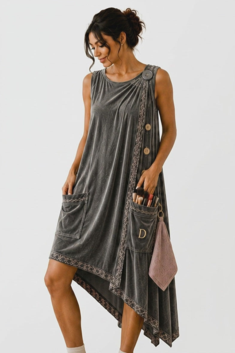The Getting-Ready Dress in Medium Gray — turn video